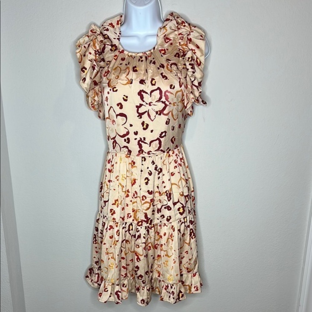 Entro Red and Pink Ruffled Tiered Sundress